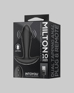 Korek analny INTOYOU Milton - opakowanie z pilotem i kablem USB do ładowania - kolor czarny