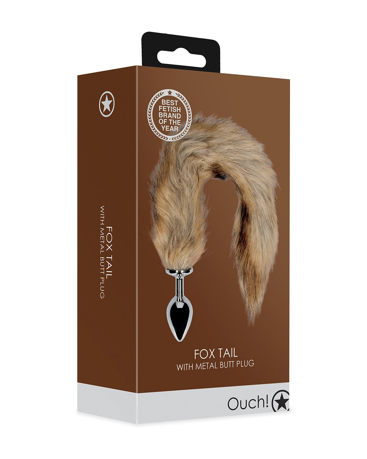 Korek analny z brązowym lisim ogonem Ouch! Fox Tail Plug Brown
