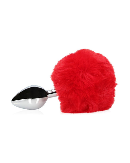 Korek analny z ogonkiem króliczka Ouch! Bunny Tail with Metal Butt Plug Red