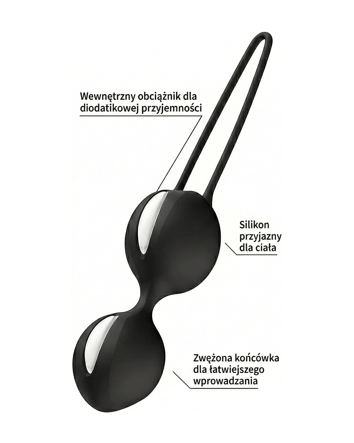 Diagram kulki gejszy z opisami w języku polskim wskazującymi na elementy konstrukcyjne