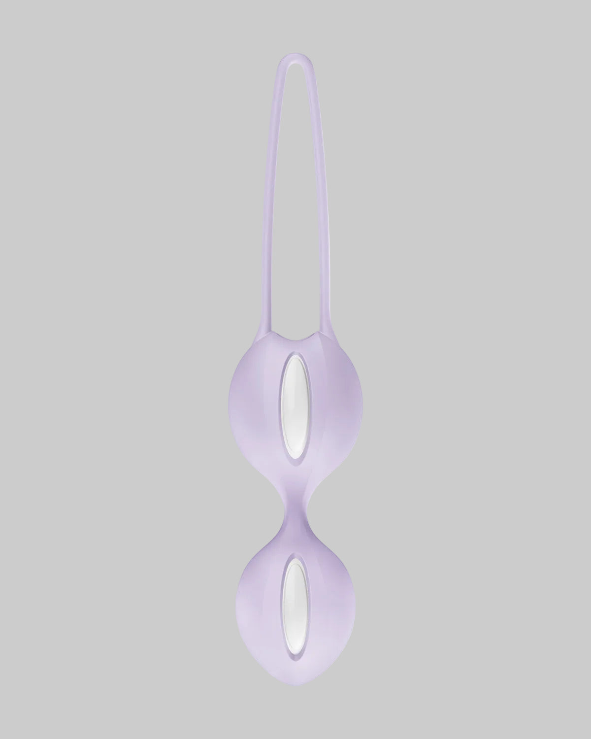 Fioletowe kulki gejszy z długą pętlą do wyjmowania, wykonane z gładkiego silikonu medycznego