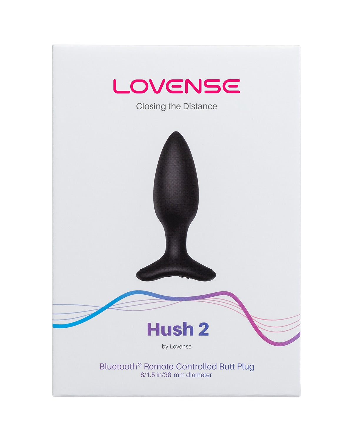 Lovense Hush 2 wibrujący korek analny z aplikacją 3,8 cm czarny