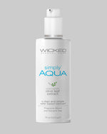 Lubrykant na bazie wody ze stewią Wicked Simply Aqua 70 ml - biała butelka z niebieskim napisem