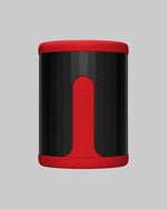 Masturbator LELO F2S - widok z przodu, czarna obudowa z czerwonym panelem i przyciskami - kolor czerwony