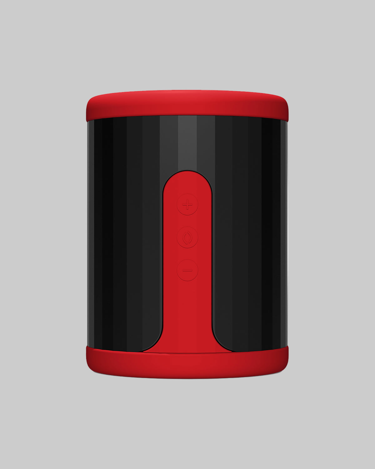 Masturbator LELO F2S - widok z przodu, czarna obudowa z czerwonym panelem i przyciskami - kolor czerwony