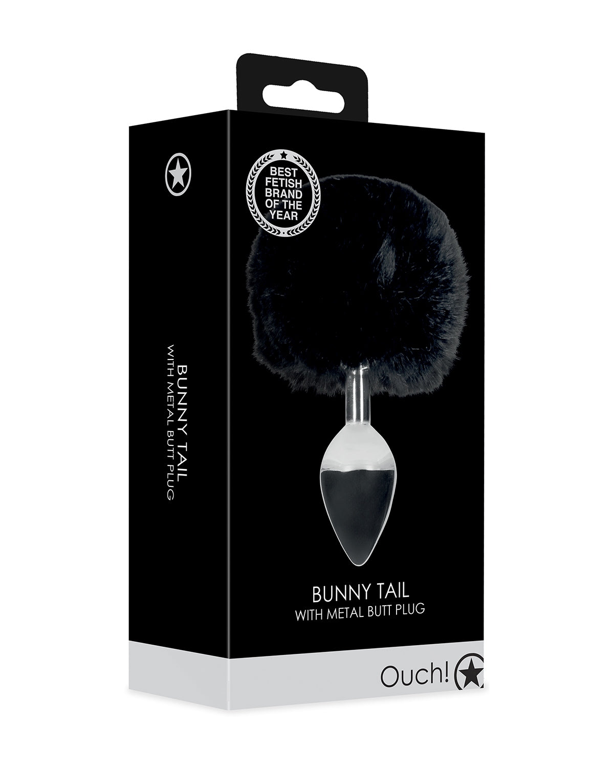 Metalowy korek analny z ogonkiem króliczka Ouch! Bunny Tail with Metal Butt Plug Black