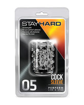 Nakładka na penisa Stay Hard 05 z teksturą kropli pożądania w oryginalnym opakowaniu producenta Blush.