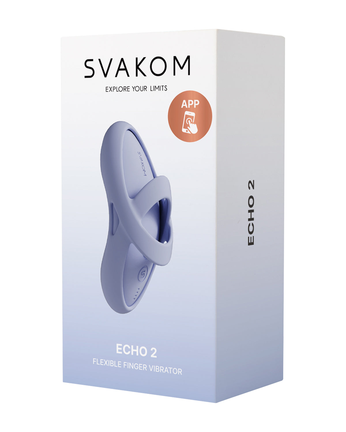 Opakowanie Svakom Echo 2 z logo marki, zdjęciem produktu i oznaczeniem aplikacji mobilnej