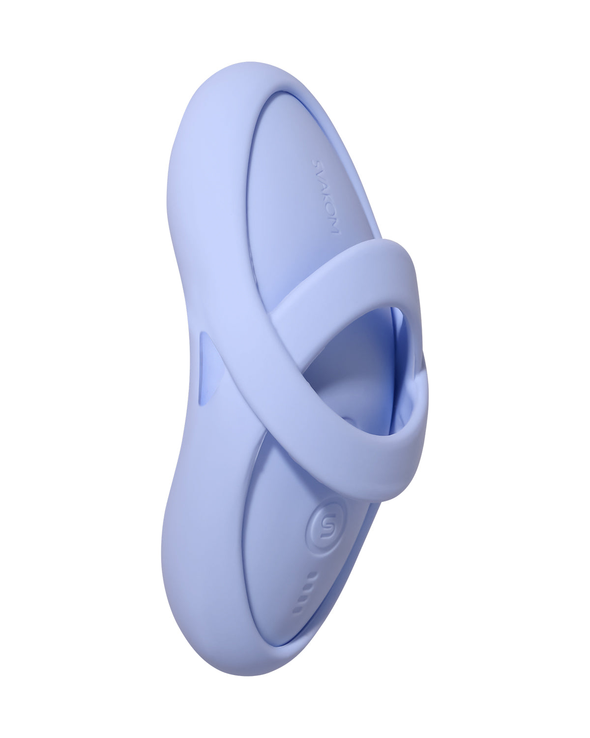 Niebieski silikonowy wibrator na palec z elastycznym pierścieniem i zaokrąglonym kształtem