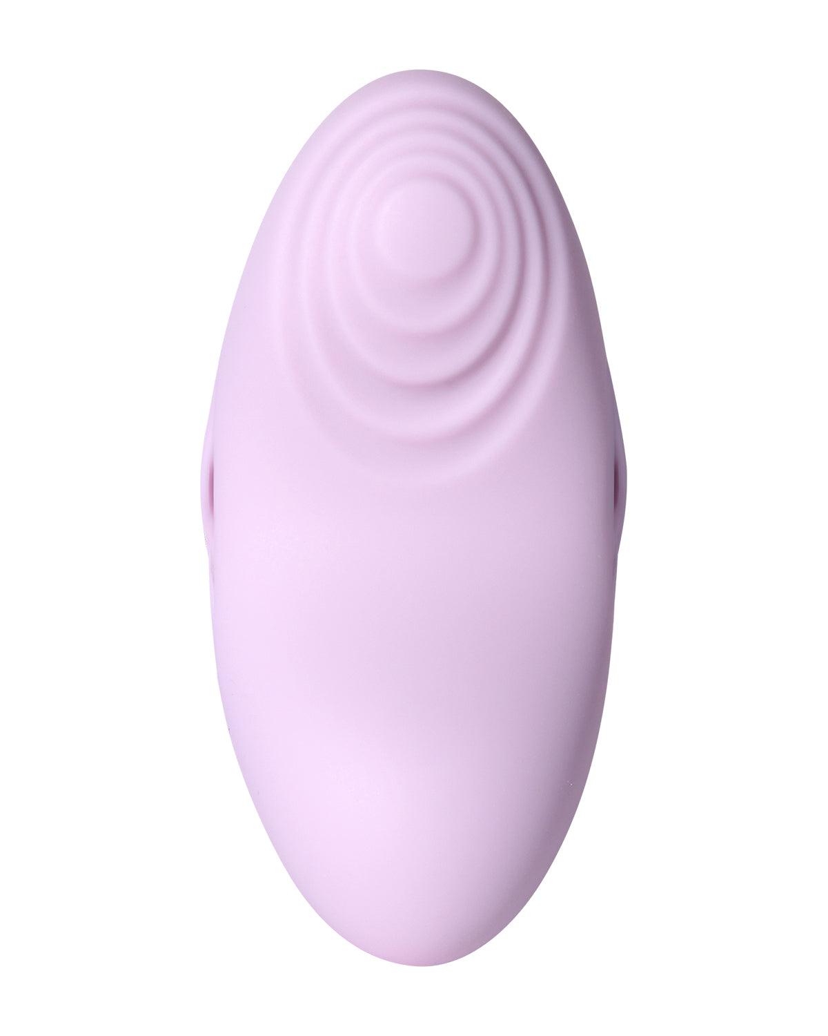 Różowy wibrator z teksturowaną powierzchnią w koncentrycznych kółkach na końcówce