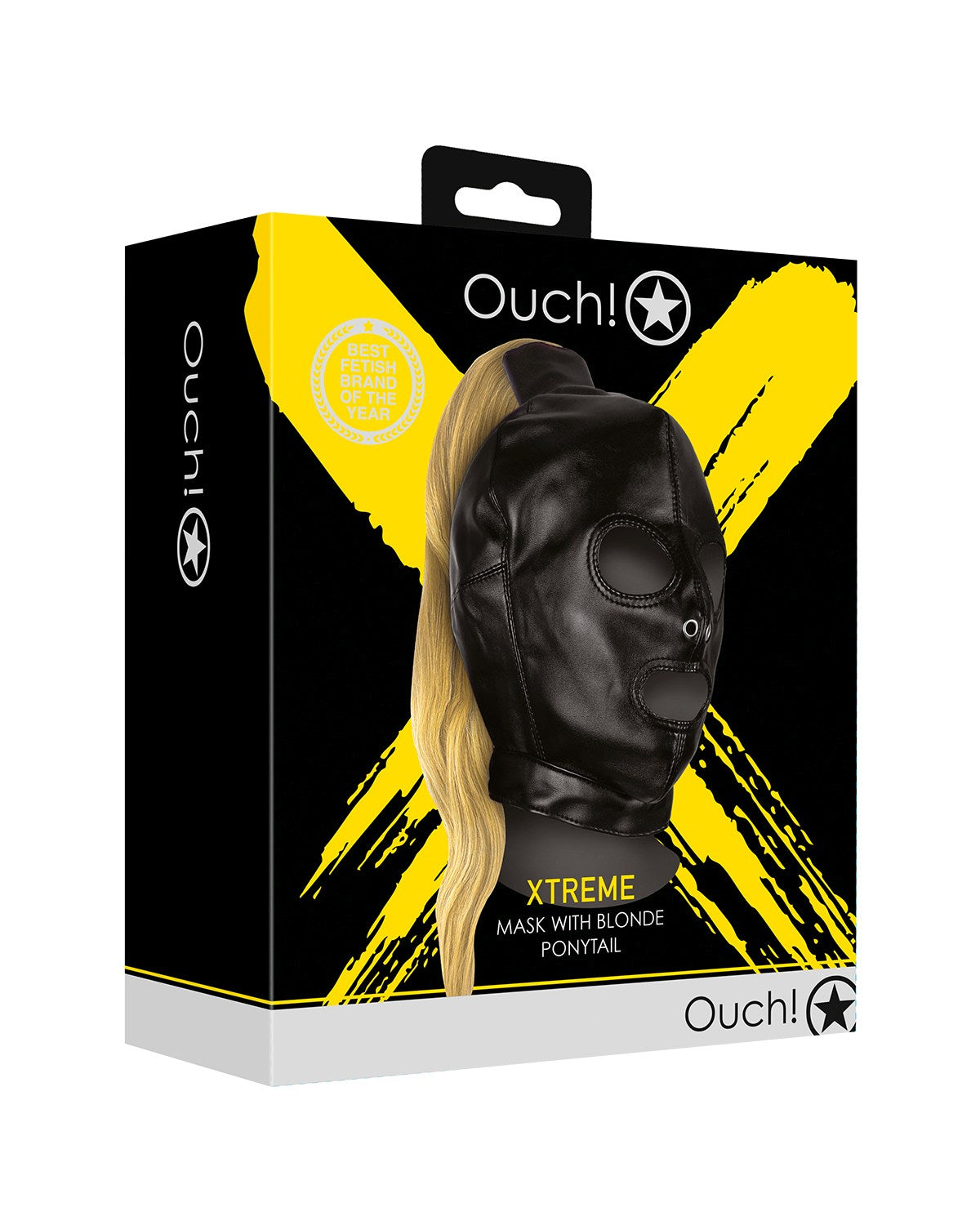 Ouch! Mask with Blonde Ponytail maska na twarz z blond kucykiem w kształcie końskiego ogona