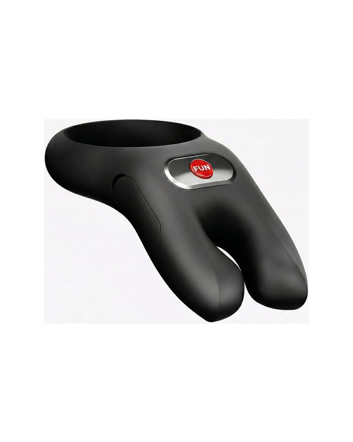 Perspektywa z boku pokazująca ergonomiczny kształt czarnego pierścienia z panelem sterującym