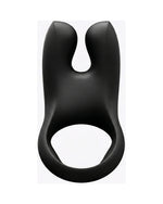 Tył czarnego pierścienia wibracyjnego pokazujący gładką powierzchnię bez elementów sterujących