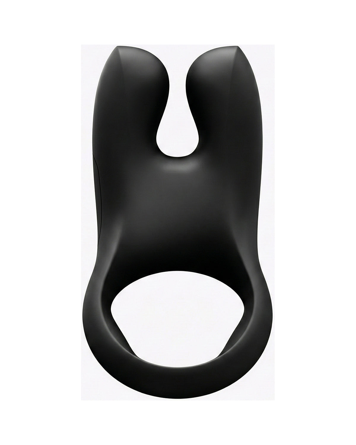 Tył czarnego pierścienia wibracyjnego pokazujący gładką powierzchnię bez elementów sterujących
