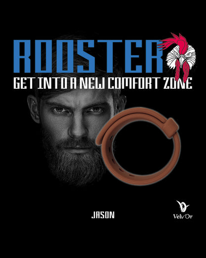 Regulowany pierścień erekcyjny Rooster Jason Size Adjustable Firm Strap Cock Ring - brązowy