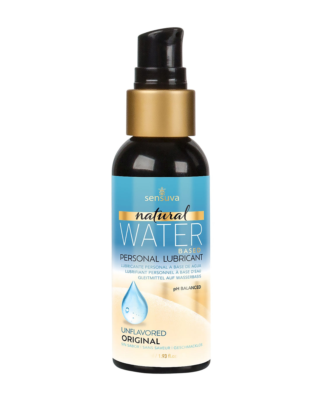 Butelka naturalnego lubrykantu wodnego Sensuva Original o pojemności 57 ml na białym tle.