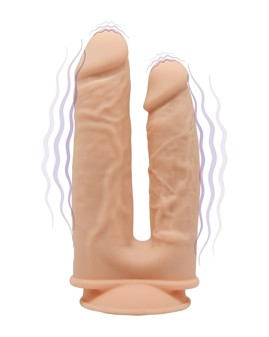 SilexD Double Penetration Model 1 USB wibrujące podwójne dildo z przyssawką 19,5 cm i 17,5 cm