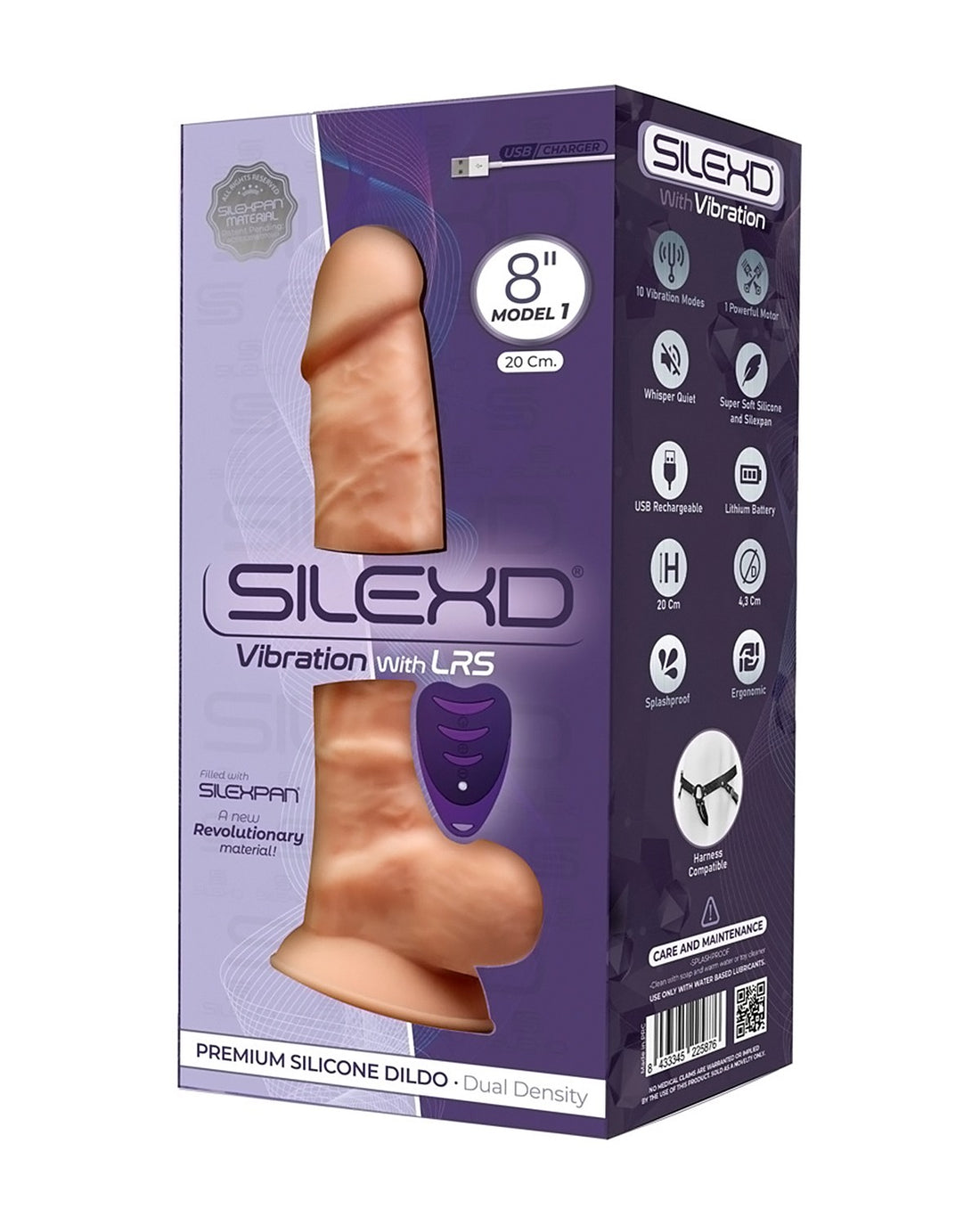 SilexD Premium Silicone Dildo Model 2 LRS dildo z wibracjami, przyssawką i zdalnym sterowaniem 20 cm