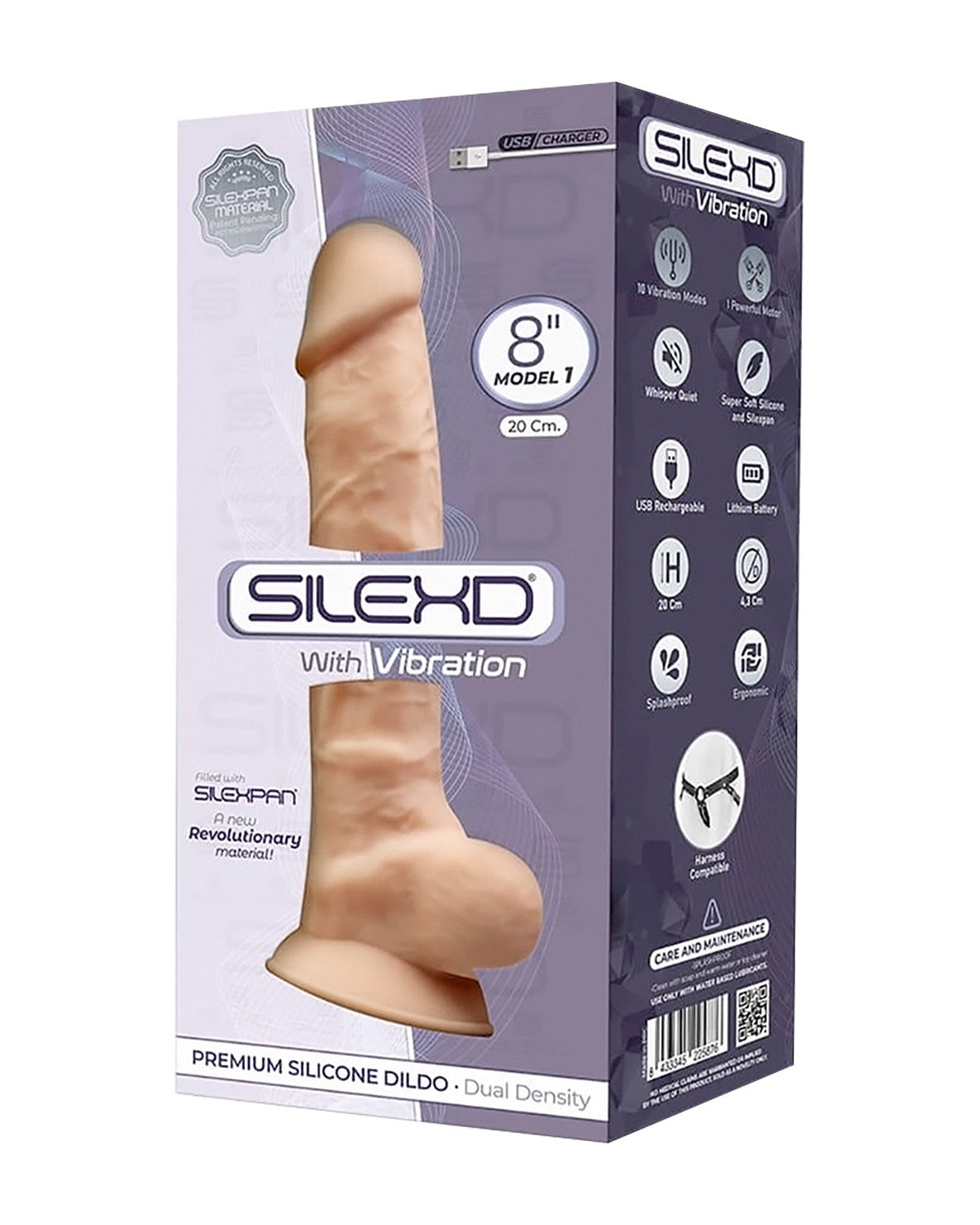 SilexD Premium Silicone Dildo Model 1 wibrator z przyssawką 20 cm