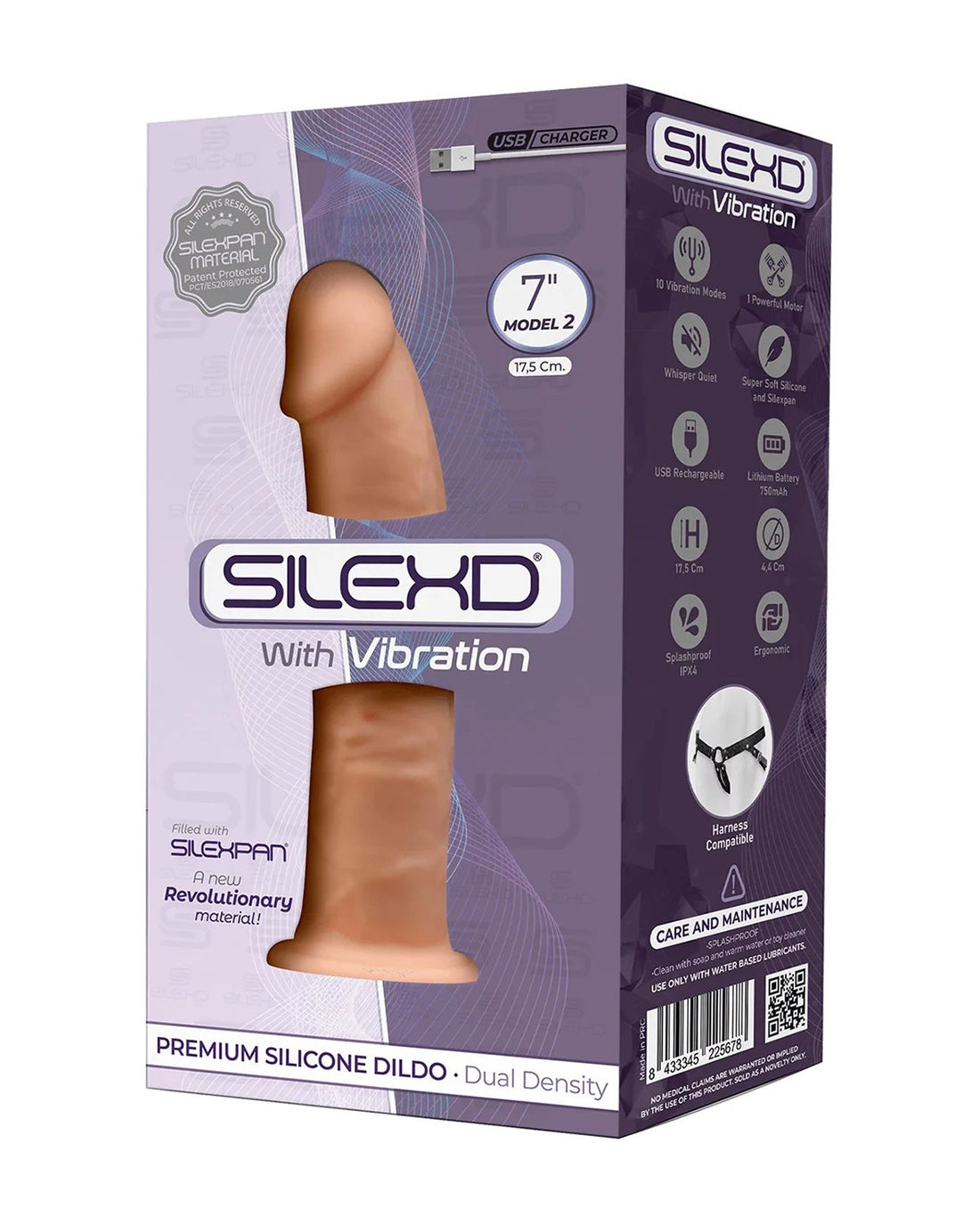 SilexD Premium Silicone Dildo Model 2 dildo z wibracjami i przyssawką 17,5 cm