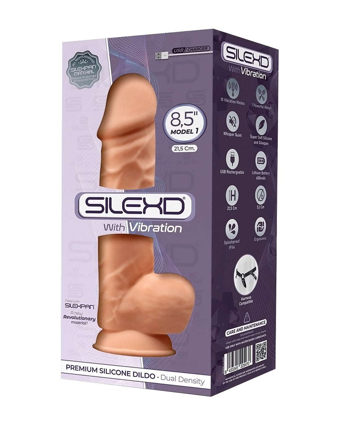 SilexD Premium Silicone Dildo Model 4 wibrator z przyssawką 21,5 cm