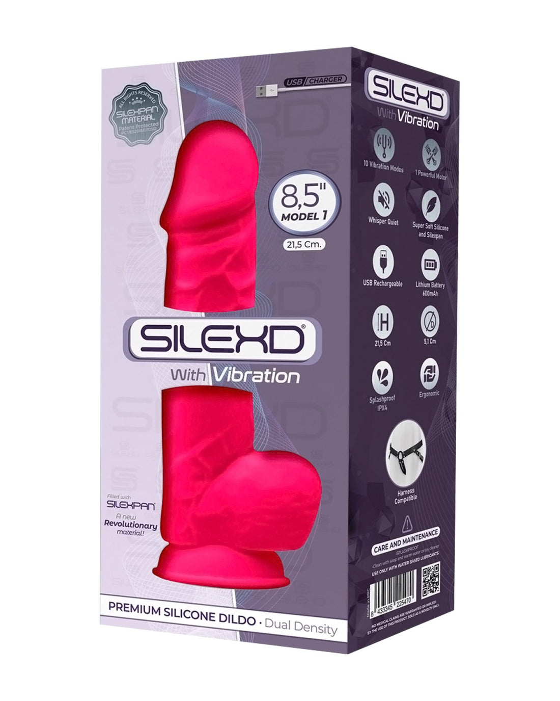 SilexD Premium Silicone Dildo Model 4 wibrator z przyssawką 21,5 cm