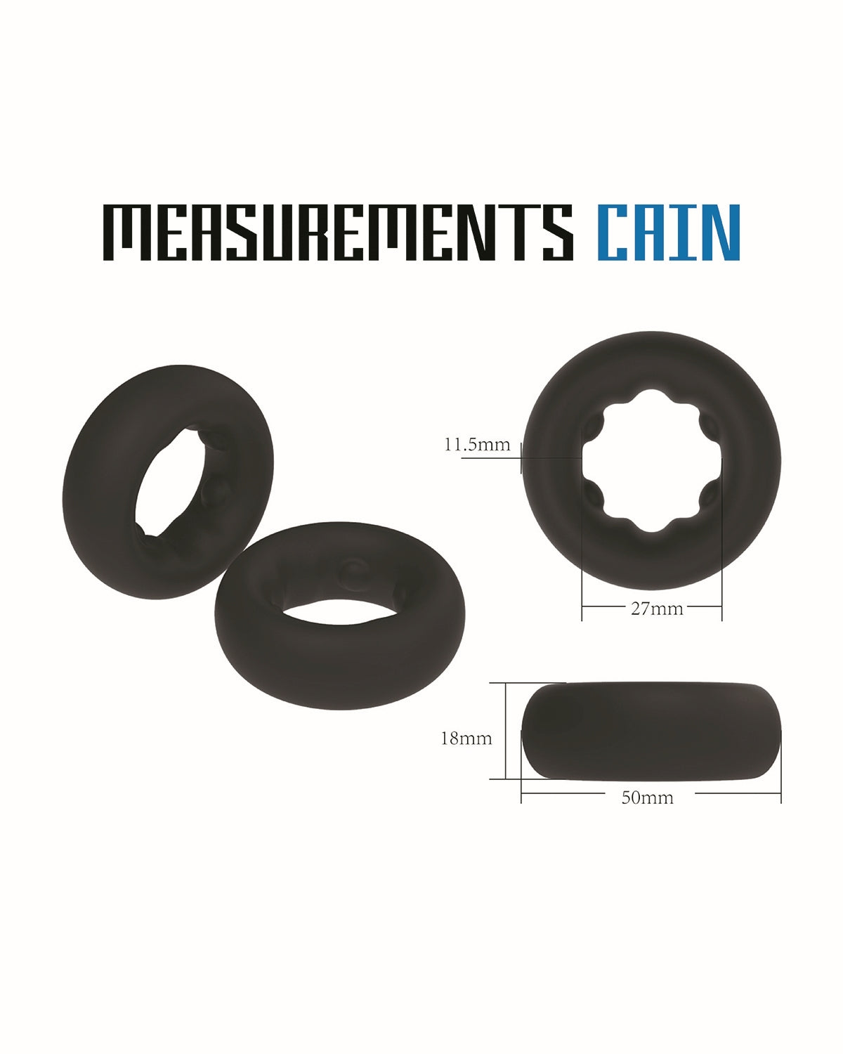 Silkonowy pierścień erekcyjny Rooster Cain Bulky Cock Ring with Pressure Bumps - czarny