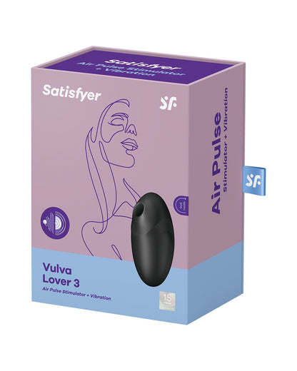 Stymulator łechtaczki z falami ciśnieniowymi i wibracjami Satisfyer Vulva Lover 3 Black