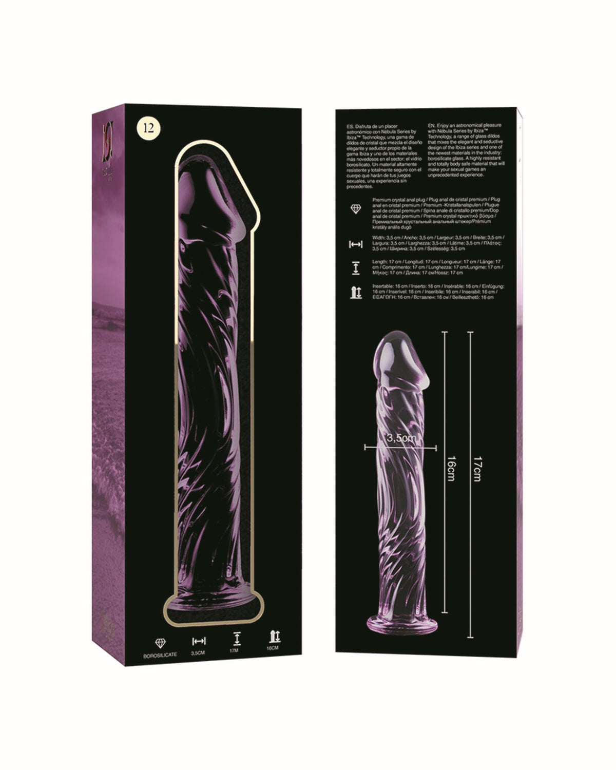 Nebula by Ibiza Model 12 szklane dildo 17 cm x 3.5 cm