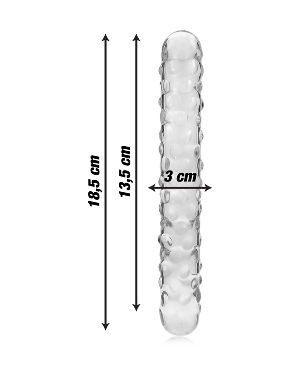 Nebula by Ibiza Model 15 szklane dildo z wypustkami stymulującymi 18.5 cm x 3 cm