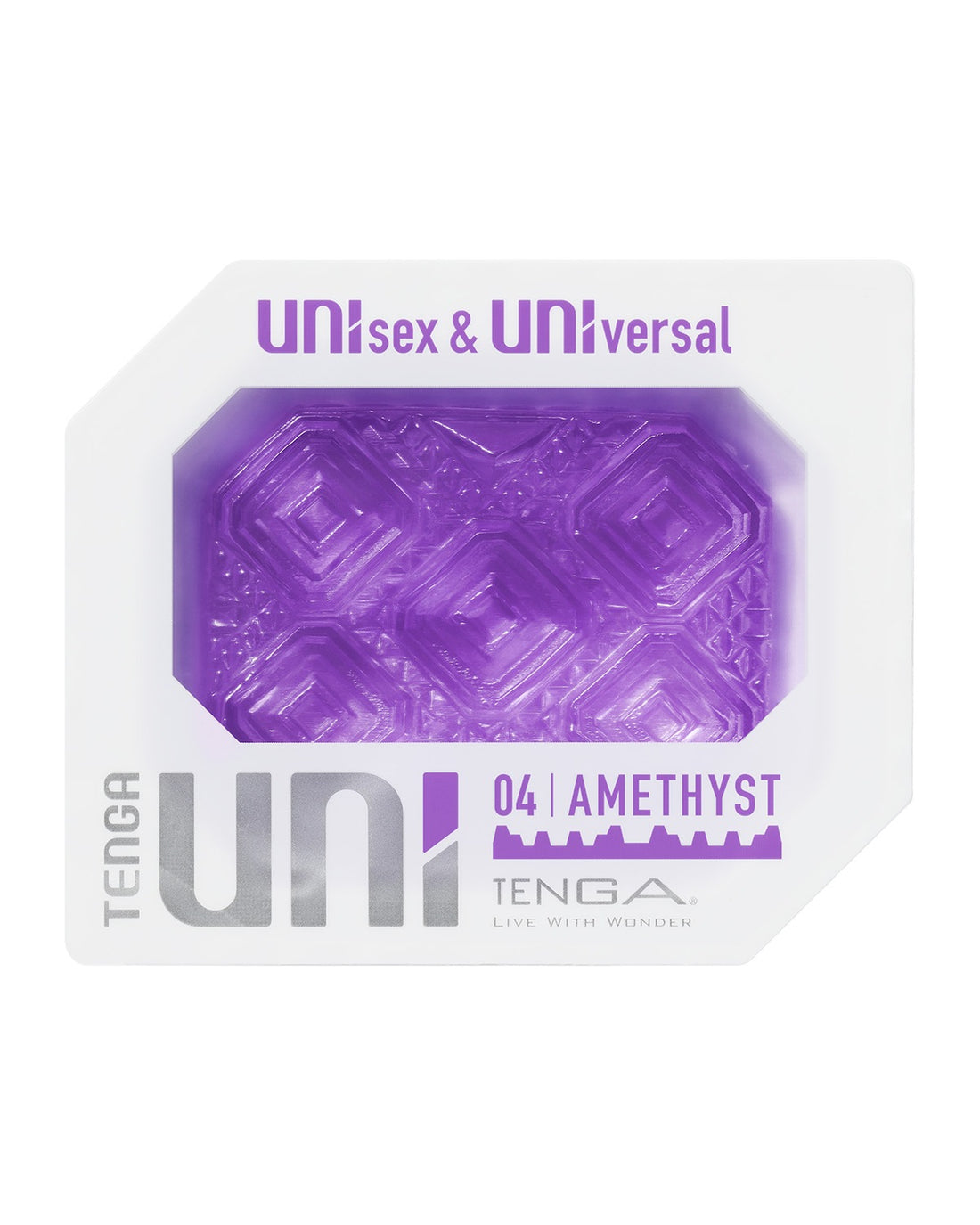 Tenga UNI Amethyst masturbator i nakładka na palec w jednym