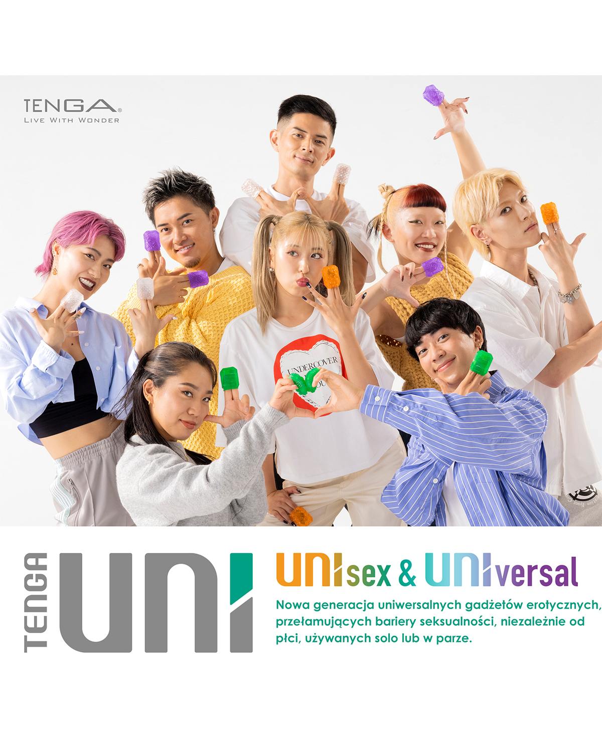 Tenga UNI Variety Pack zestaw masturbatorów i nakładek na palec Emerald, Diamond, Topaz, Amethyst