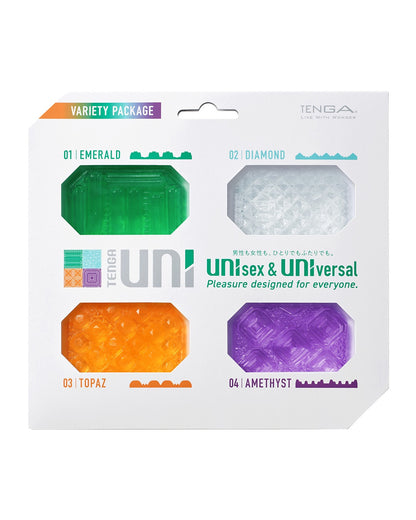 Tenga UNI Variety Pack zestaw masturbatorów i nakładek na palec Emerald, Diamond, Topaz, Amethyst