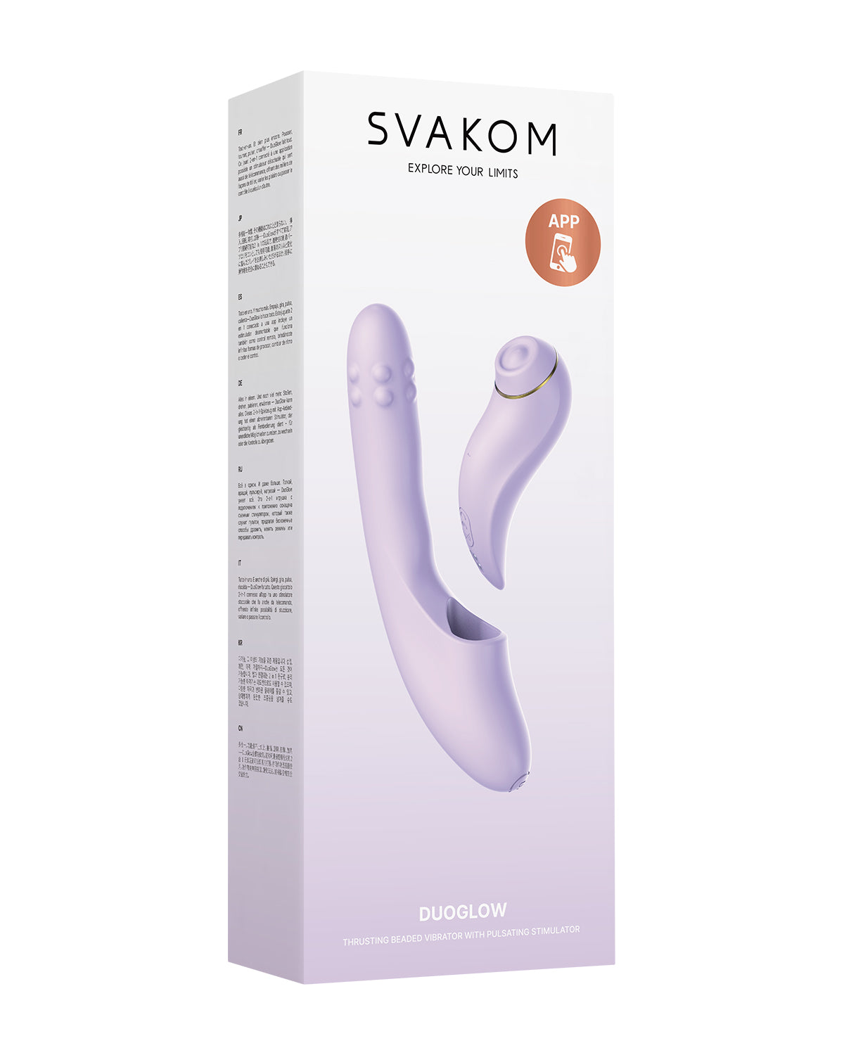 Opakowanie Svakom DuoGlow z logo marki i zdjęciem produktu na białym tle