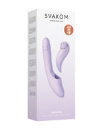 Białe opakowanie produktu Svakom Duoglow z fioletowym wibratorem w kształcie królika widocznym na przodzie