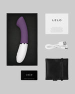 Wibrator punktu G LELO Gigi 3 - zawartość zestawu: urządzenie, kabel USB, woreczek, instrukcja