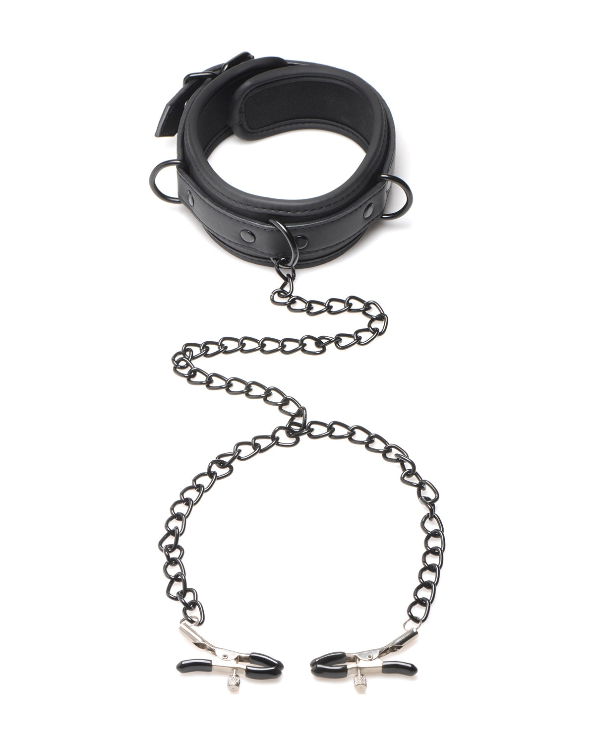 XR Brands Collar Nipple Clamps obroża z zaciskami na sutki