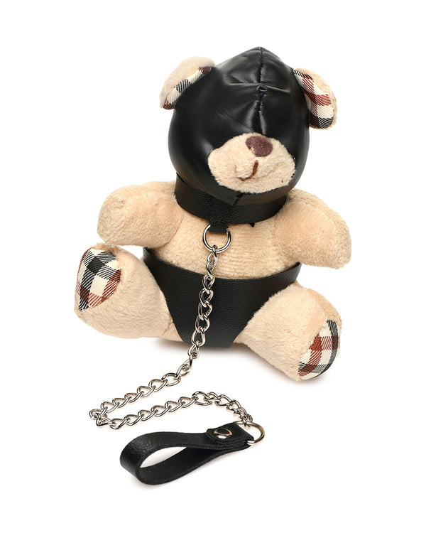 XR Brands Hooded Teddy Bear brelok BDSM miś z kapturem, obrożą i smyczą