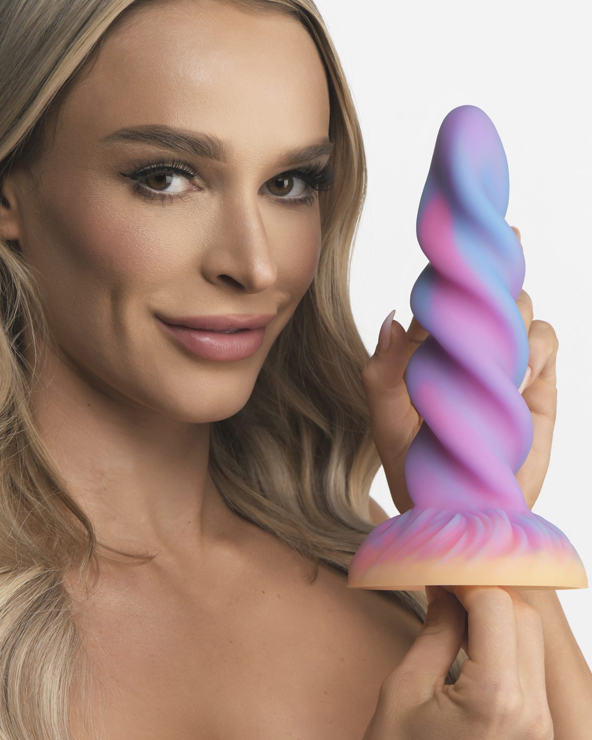 XR Brands Moon Rider silikonowe dildo jednorożca świecące w ciemności