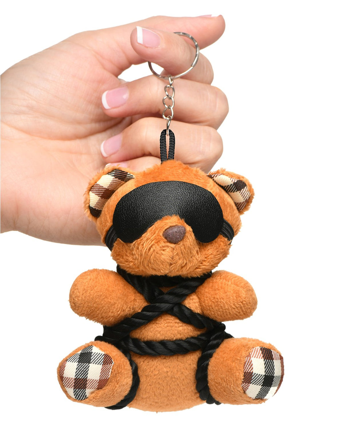 XR Brands Rope Teddy Bear brelok BDSM miś w stylu shibari z maską