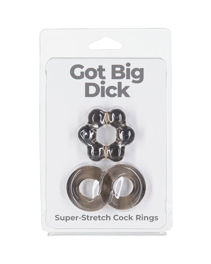 Zestaw dwóch ringów erekcyjnych Got Big Dick 2 Pack Rings - czarne