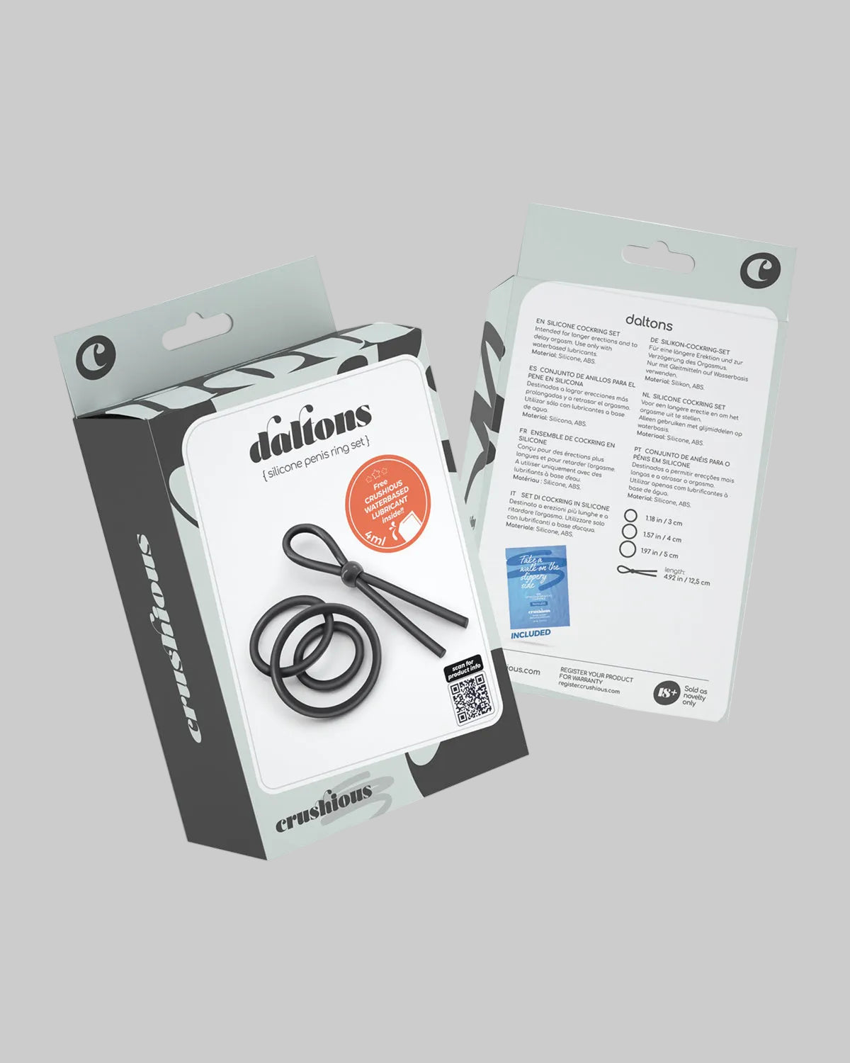 Białe opakowanie produktu marki Daltons z grafiką i opisem na przezroczystym tle