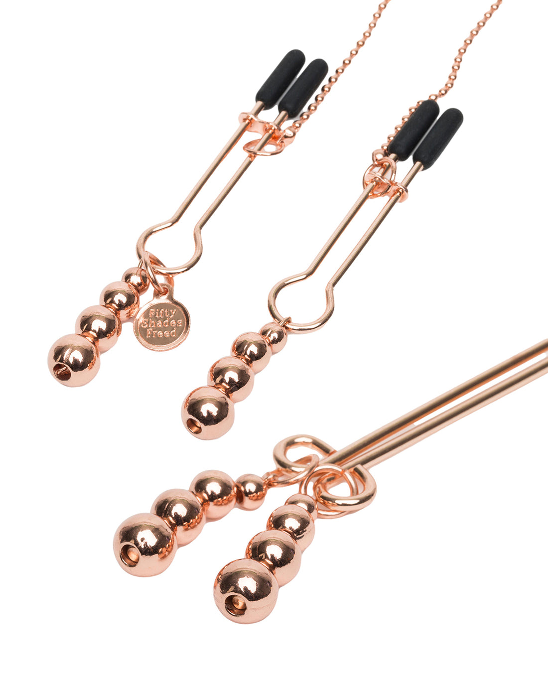 50 Twarzy Greya Nipple &amp; Clitoral Chain zaciski na sutki i łęchtaczkę złote