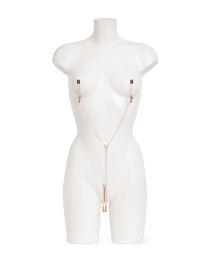 50 Twarzy Greya Nipple &amp; Clitoral Chain zaciski na sutki i łęchtaczkę złote