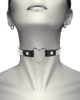 Coquette Chic Hand Crafted Choker Vegan Leather Heart choker z wegańskiej skóry zdobiony kamyczkami z sercem