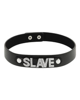 Coquette Chic Hand Crafted Choker Vegan Leather Sexy ręcznie wykonany choker z wegańskiej skóry z napisem SLAVE