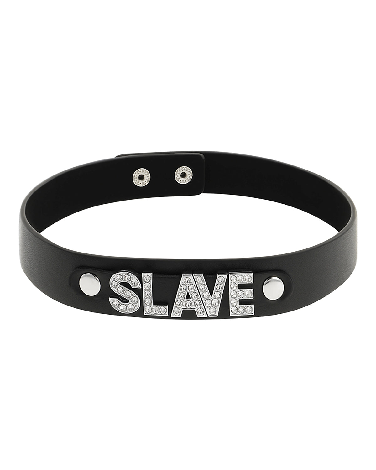 Coquette Chic Hand Crafted Choker Vegan Leather Sexy ręcznie wykonany choker z wegańskiej skóry z napisem SLAVE