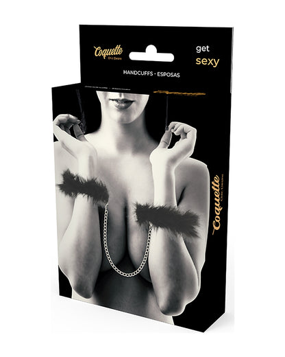 Coquette Chic Handcuffs Deluxe ozdobne kajdanki na ręce czarno-srebrne