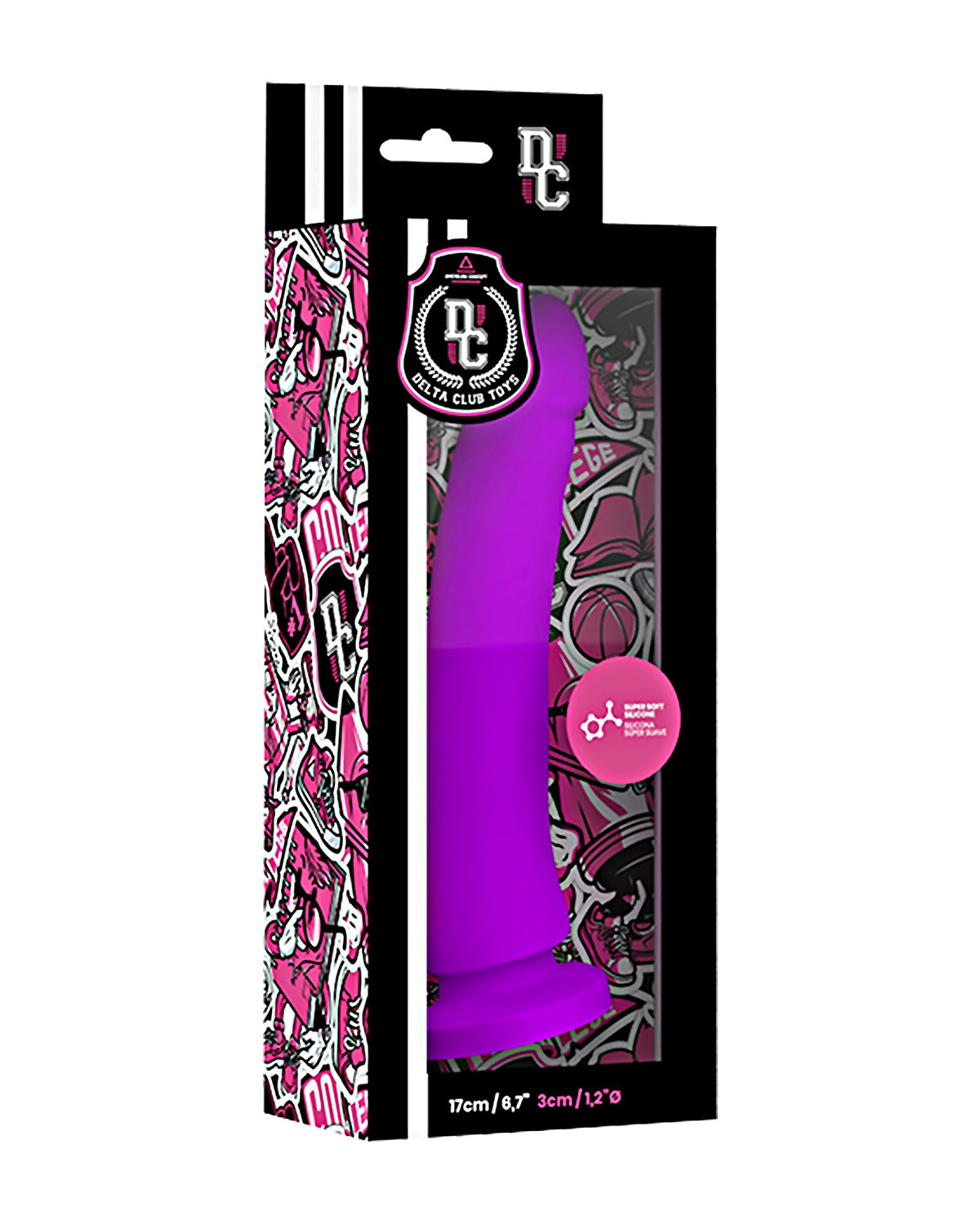 Delta Club Toys Dong Purple silikonowe dildo z przyssawką 17 cm x 3 cm, fioletowe