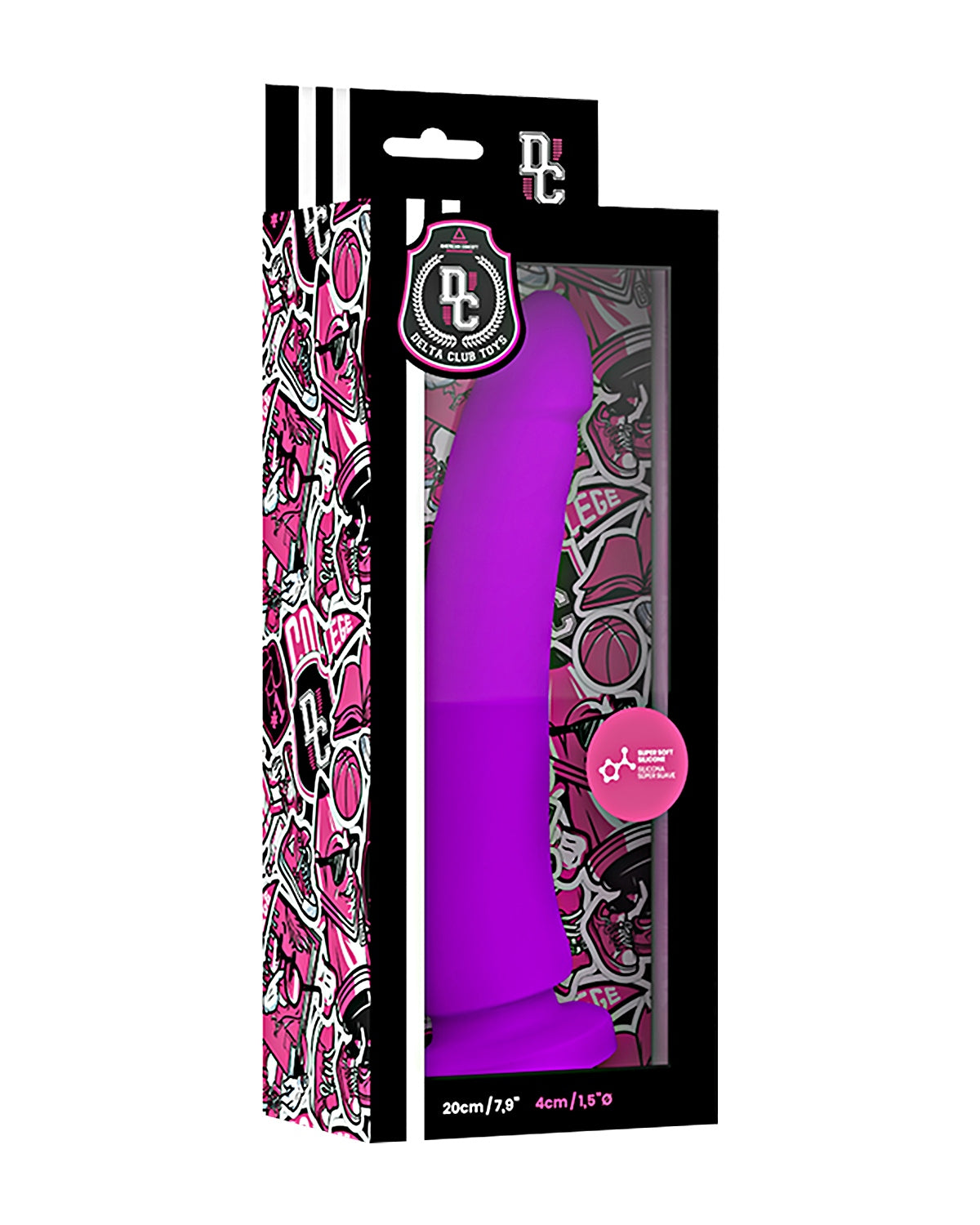 Delta Club Toys Dong Purple silikonowe dildo z przyssawką 20 cm x 4 cm, fioletowe